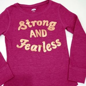 Old Navy Pink Thermal Long Sleeve Top Size M Kids